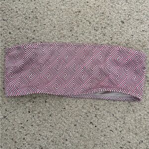 triangl swimwear Pink and Black Geometric Bandeau Bikini Top